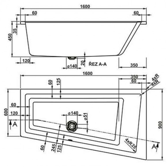 Ванна акриловая Vagnerplast Cavallo, правая, 160x90 (VPBA169CAV3PX-04) Ванна акриловая Vagnerplast Cavallo, правая, 160x90 (VPBA169CAV3PX-04)