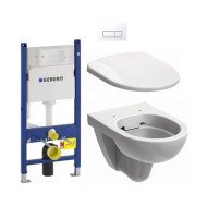 Комплект: Унітаз Kolo Nova Pro Rimfree + Інсталяція Geberit Duofix Delta + Кришка Soft-Close + Клавіша Delta 51 (M33120000+458.126.00.1+M30112000+115.105.11.1)