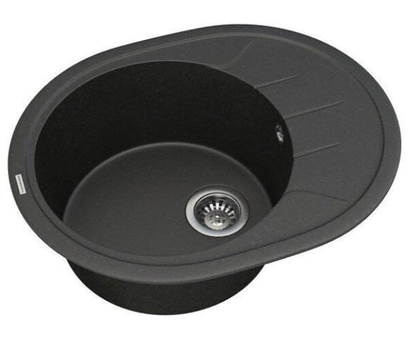 Кухонна мийка гранітна Vankor Sity, 61х50, чорний (SITY SMO 02.61 BLACK)