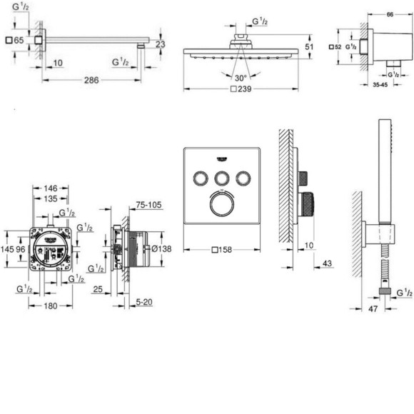 Душевая система Grohe Grohtherm SmartControl (34506SC2)