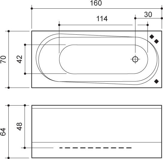 Ванна з гідромасажем Balteco Modul 15, 150х70 (MODUL15)