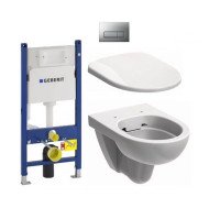 Комплект: Унітаз Kolo Nova Pro Rimfree + Інсталяція Geberit Duofix Delta + Кришка Soft-Close + Клавіша Delta 51 (M33120000+458.126.00.1+M30112000+115.105.46.1)