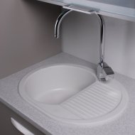 Кухонна мийка гранітна Fancy Marble Yuta, 62x47, білий (102060001)