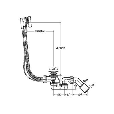 Злив-перелив для ванни Viega Simplex, автомат (285357)