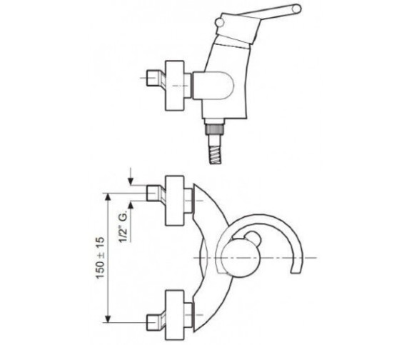 Змішувач для душу Emmevi Twist, одноважільний, хром (CR6602)