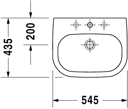 Умывальник подвесной Duravit D-Code, 55 (337540000)