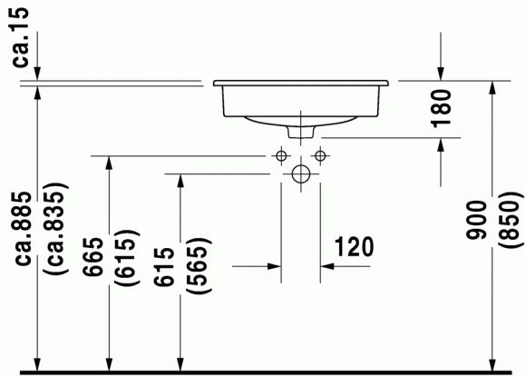 Умывальник подвесной Duravit D-Code, 55 (337540000)