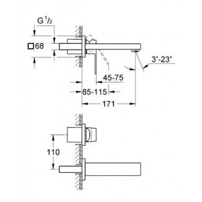 Змішувач для умивальника Grohe Eurocube, одноважільний, хром (19895000)
