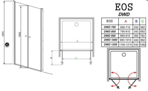 Душевые двери Radaway Eos DWD 80 (37713-01-01N) Душевые двери Radaway Eos DWD 80 (37713-01-01N)